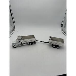 Popak New Ray Peterbilt Semi-Truck & Dump Trailer Plastic White